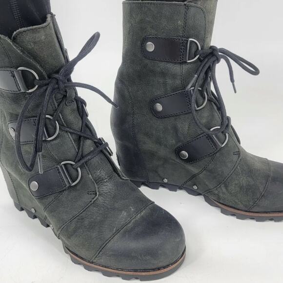 SOREL Joan of Arctic Wedge Mid Boot Nori Green 8.5 - Picture 3 of 12